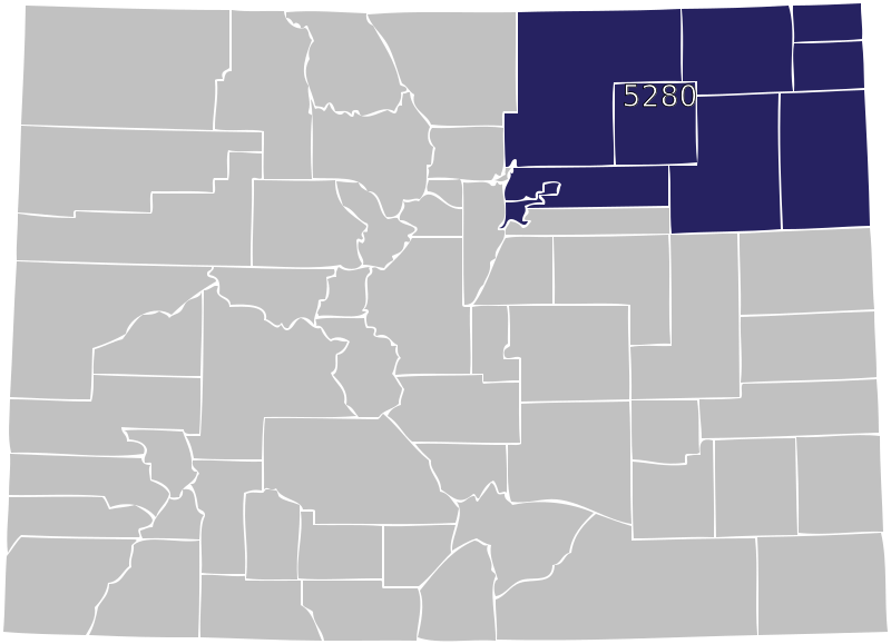 Map of the 5280 region within Colorado